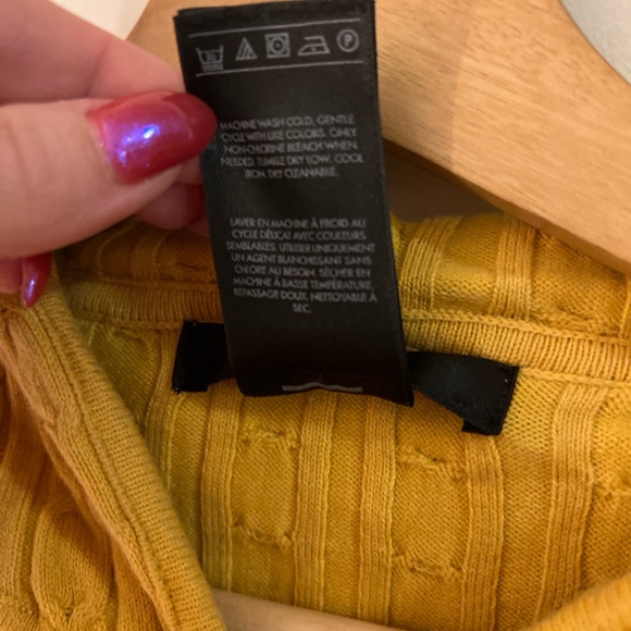 Style & Co Yellow Cable Knit Sweater XL GUC - Picture 6 of 9